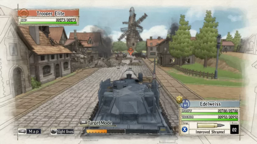 Танк Edelweiss на поле боя в Valkyria Chronicles