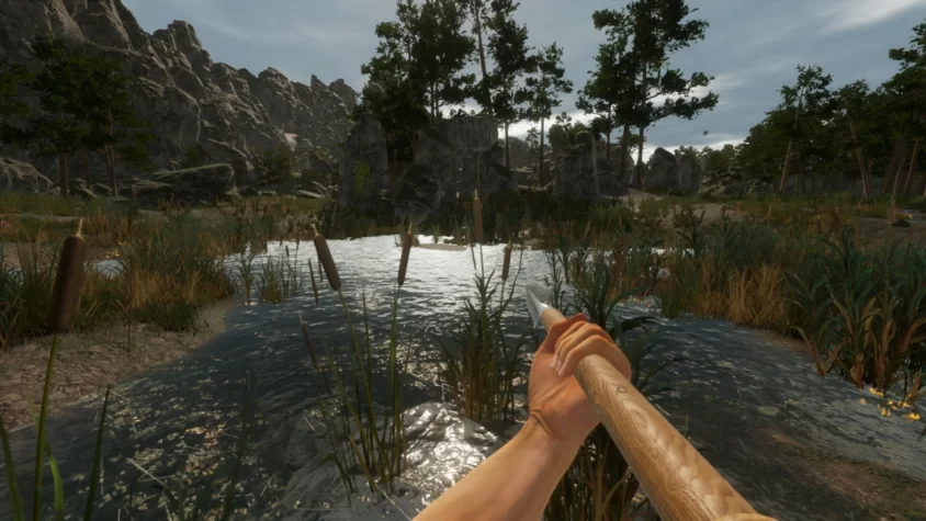 Вид на природу в Viking Frontiers: вот оно, идеальное место, чтобы попрактиковаться в рыбалке или потратить час, разглядывая отражения в воде