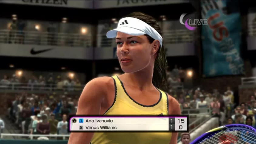 Ана Иванович на корте против Венус Уильямс в игре Virtua Tennis 4