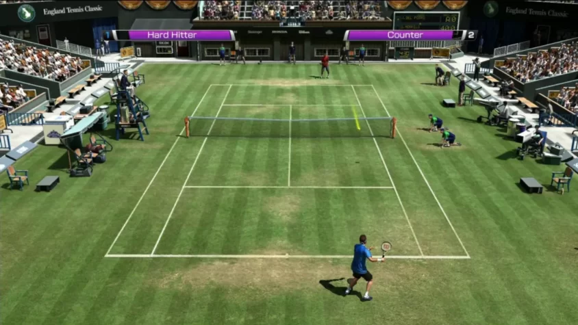 Теннисный матч между игроком Hard Hitter и Counter в игре Virtua Tennis 4
