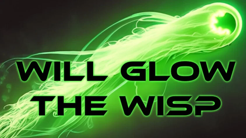 Will Glow the Wisp - обложка игры Обложка игры Will Glow the Wisp с зелёным светящимся духом