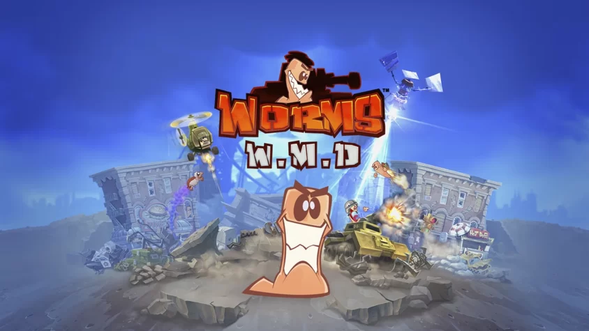 Worms W.M.D — верните себе лучшие моменты детства Обложка игры Worms W.M.D — земля, взрывы и червячки, готовые на всё ради победы