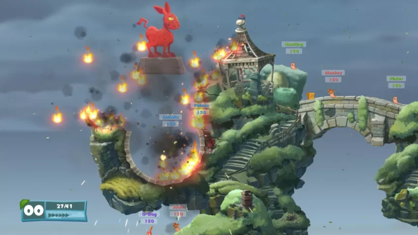 Взрывная битва червячков в Worms W.M.D: огонь, разрушения и тень красного козла