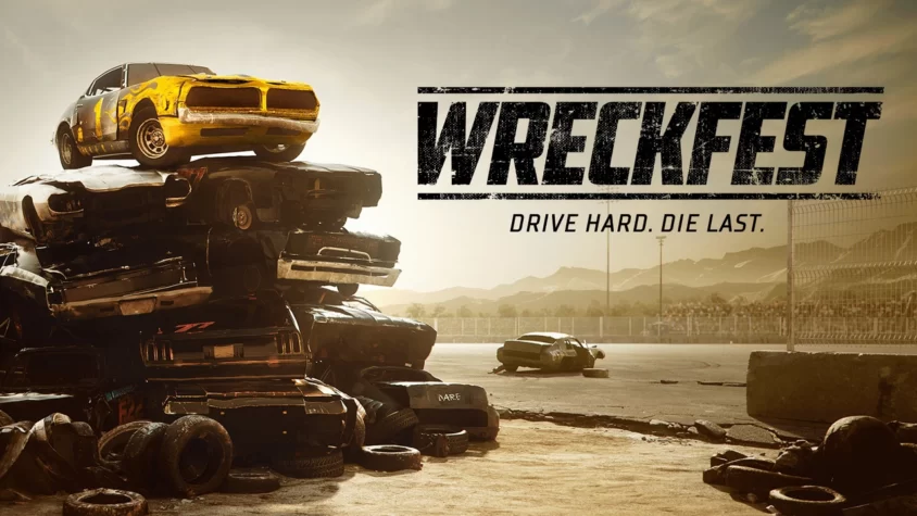 Wreckfest - Это не просто гонки, это тотальное уничтожение Wreckfest - Обложка игры с горой машин и разрушенной авто