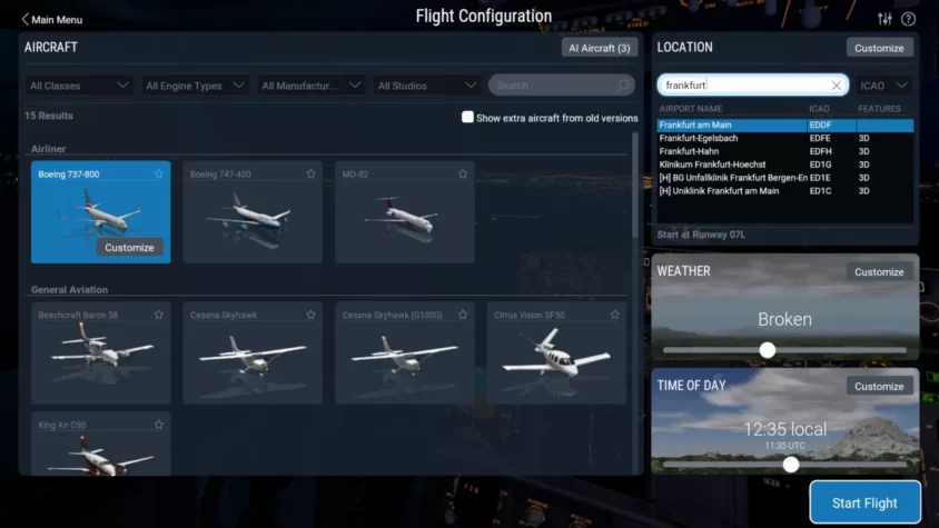 Настройка полета в X-Plane 11