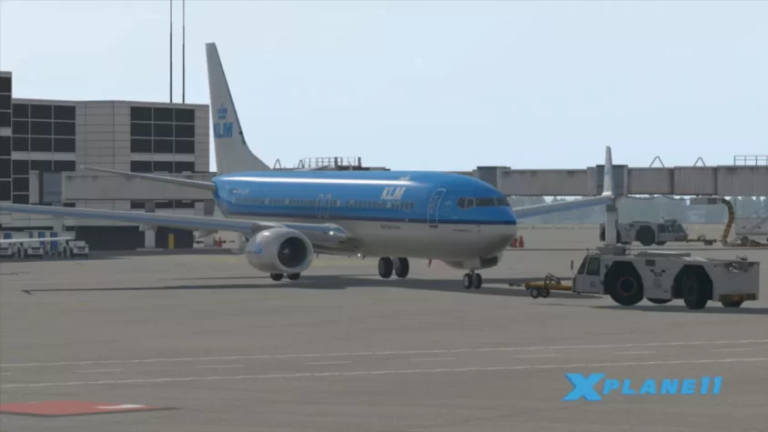 Самолет KLM на стоянке в X-Plane 11