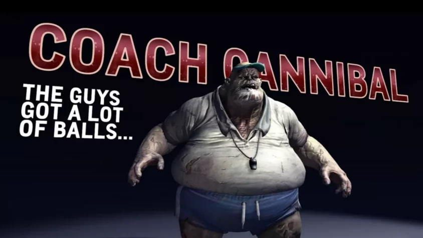 Персонаж Coach Cannibal в Zombieland: Double Tap - Road Trip, с юмористической надписью о его количестве мячей