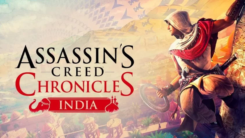 Обложка Assassin’s Creed Chronicles: India с главным героем на фоне индийского пейзажа Арбааз Мир готовится к прыжку веры в Assassin’s Creed Chronicles: India