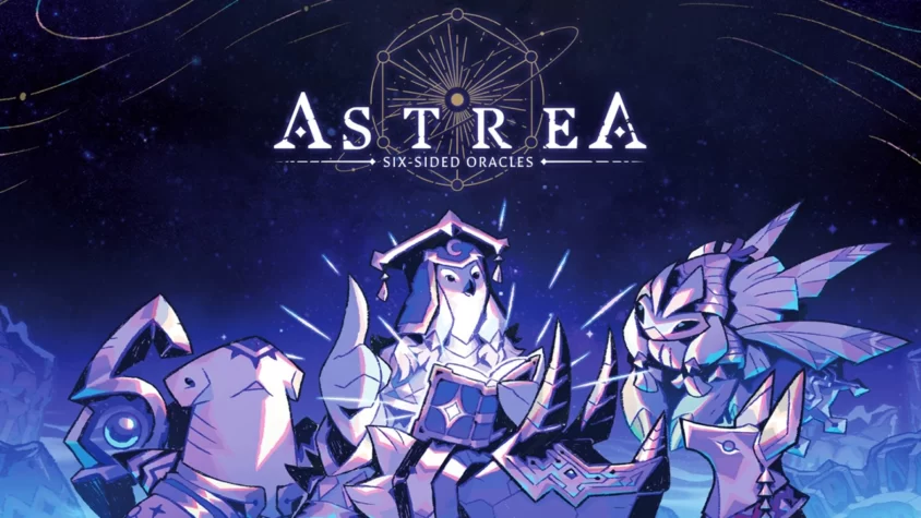 Три оракула из Astrea: Six-Sided Oracles позируют так, будто не они только что выпустили кубики хаоса