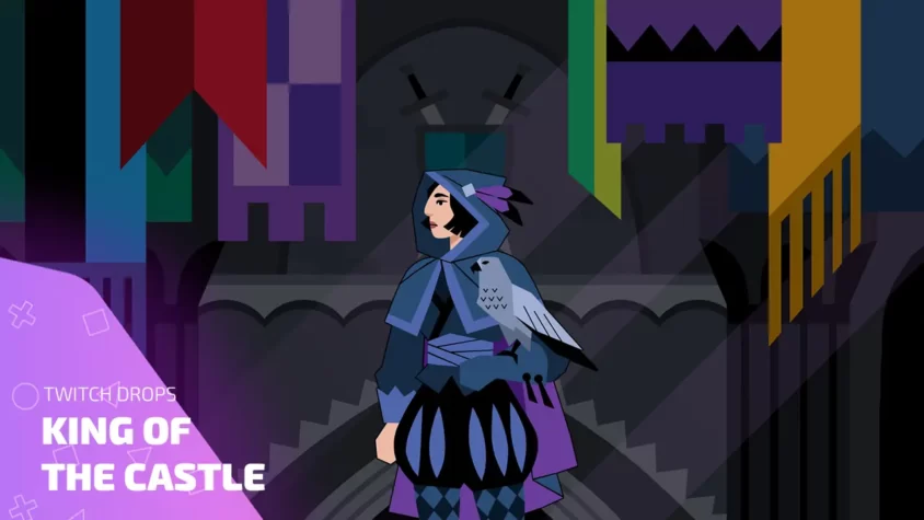 Twitch Drops King of the Castle — уникальные награды и костюмы Персонаж с плащом и соколом из King of the Castle во время Twitch Drops