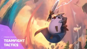 Пингвин в шлеме из Teamfight Tactics с мечом — обложка для статьи о раздачах Prime Gaming