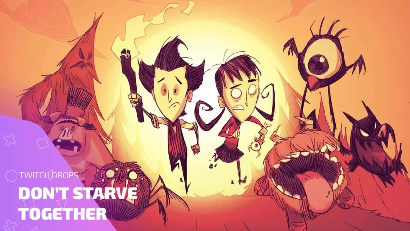 Все Twitch Drops Don’t Starve Together — список раздач и наград Twitch Drops Don’t Starve Together — герои и монстры на фоне раздач скинов