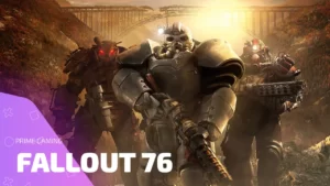 Персонажи Fallout 76 в силовой броне на фоне заката — промо Prime Gaming
