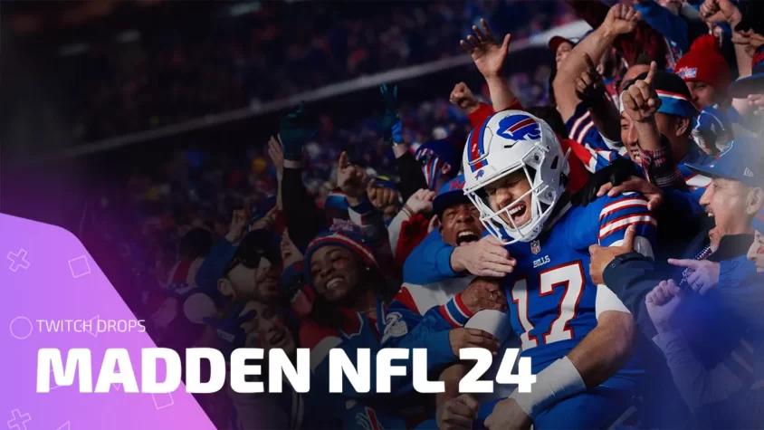 Twitch Drops Madden NFL 24 — фанаты и игрок празднуют на стадионе