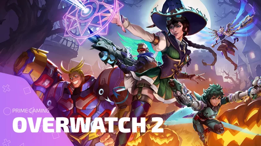 Prime Gaming Overwatch 2 — эксклюзивные скины и бонусы для фанатов Prime Gaming Overwatch 2 — герои в скинах из раздач Prime Gaming на хэллоуинской карте