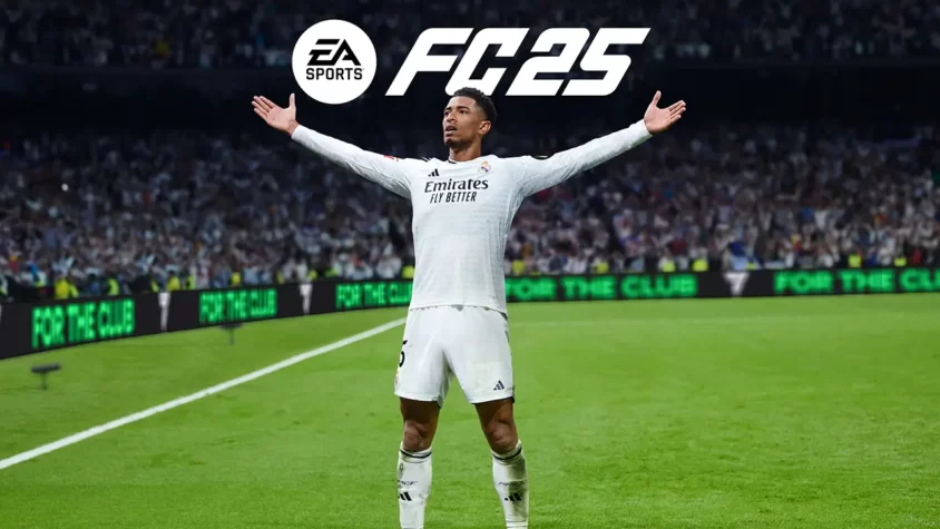 Футбольная гордость EA SPORTS FC 25 в моменте торжества Главный герой виртуального газона расправил руки, как будто уже выиграл Золотой мяч