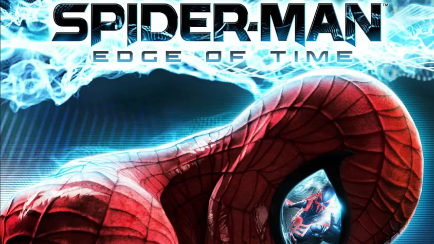 крупный план маски Человека-Паука с отражением Паучка из 2099