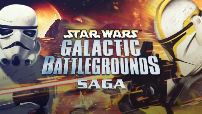 Обложка игры STAR WARS Galactic Battlegrounds Saga с драматичными клонами и пафосом Штурмовики и взрывы — всё, что нужно для мирной стратегии во вселенной STAR WARS