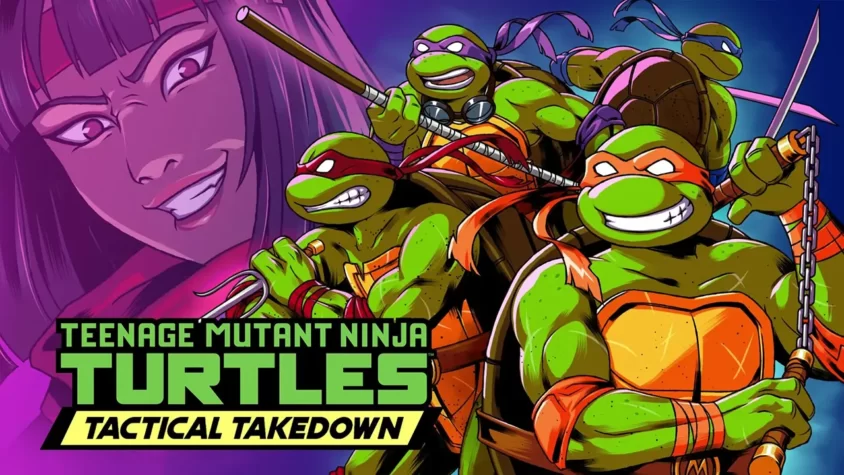 Черепашки-ниндзя снова в деле в Tactical Takedown Обложка Teenage Mutant Ninja Turtles: Tactical Takedown с черепашками в боевой позе и подозрительно довольным выражением на лицах