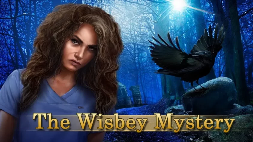 Обложка игры The Wisbey Mystery с намёком на траур и тайны Мрачная героиня в лесу, где вороны явно знают больше, чем говорят