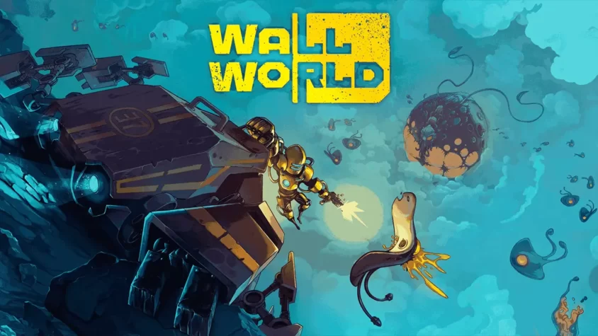 Обложка Wall World — бур, лазеры и внезапная анархия Обложка игры Wall World с летающим роботом, гигантским буром и пришельцами, которые явно не для дипломатии
