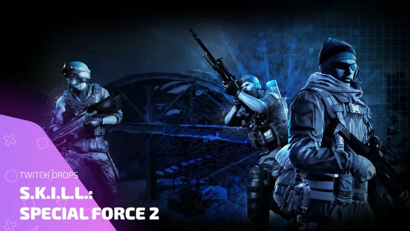 Промо-арт Twitch Drops для S.K.I.L.L. Special Force 2 с бойцами в боевой экипировке